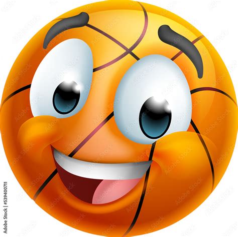 Basketball Ball Emoticon Face Emoji Cartoon Icon Stock Illustration ...