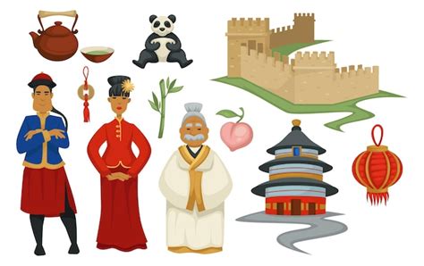 Premium Vector | Chinese culture and landmarks architecture vector