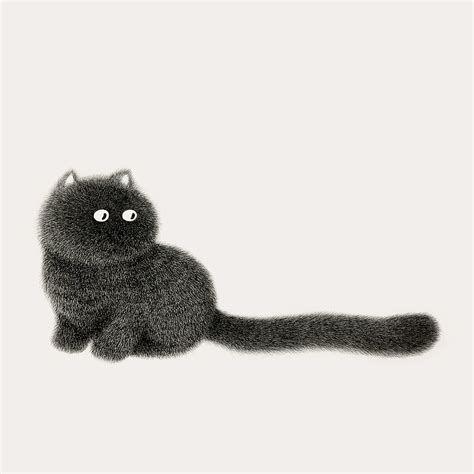 Cat Art Drawings of Felines Too Fluffy for Their Own Good