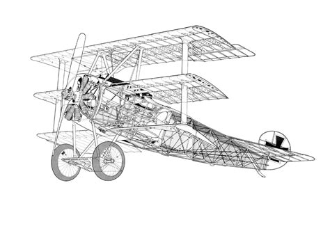 Fokker Dr.I Cutaway Drawing in High quality