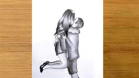 Romantic Hug Pencil Sketches