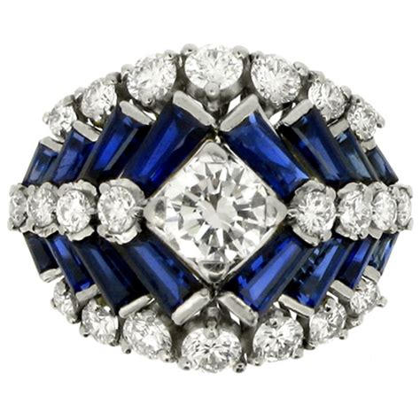 TIFFANY & CO Sapphire, Diamond, Platinum & Iridium Ring | 1stdibs.com ...