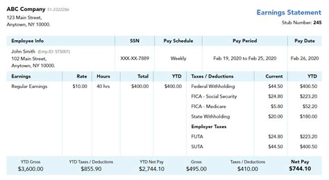 Paystub Template ~ Excel Templates