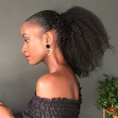 Buy Afro Puff Drawstring Ponytail Human Hair Bun For Black Women 150% ...