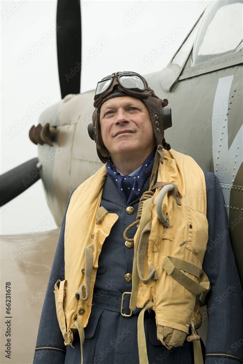 WW2 RAF Spitfire Pilot Stock Photo | Adobe Stock