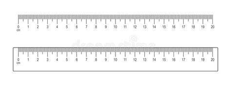 Ruler, Tape or Thermometer Scale Template. Horizontal Distance, Height ...