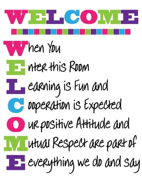 WELCOME Classroom Sign Instant Download