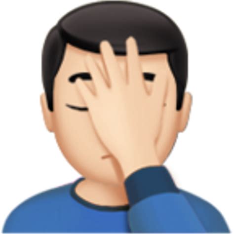 Facepalm Emoji Png - Male Facepalm Emoji Png - Free Transparent PNG ...