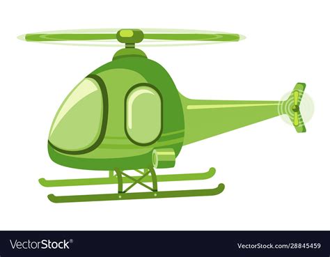 Isolated helicopter in green color Royalty Free Vector Image