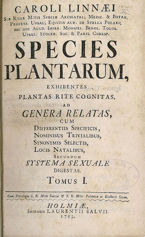 Species Plantarum | Botanical Classification, Taxonomy, Flora | Britannica