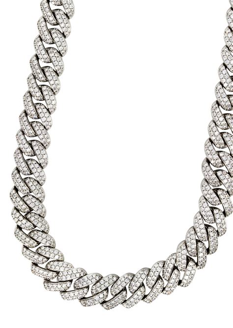 14k White Gold Mens Diamond Miami Cuban Link Chain – goldurban.com