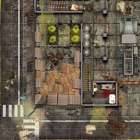 Zombie Themed Battle Maps(current view is a 6x6ft set of tiles, at ...