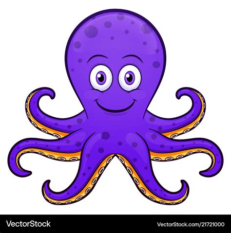 Octopus cartoon purple design Royalty Free Vector Image