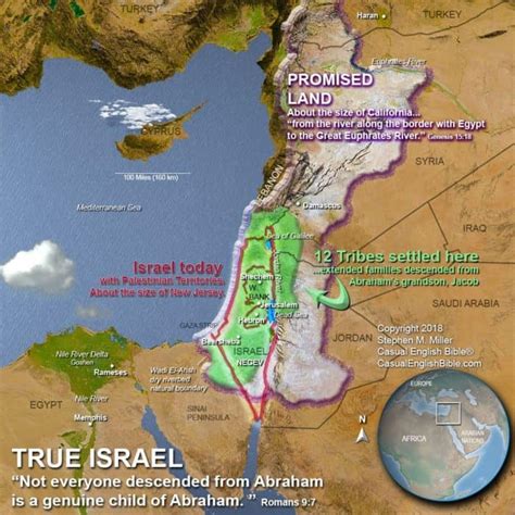 Biblical boundaries of Israel map - Casual English Bible