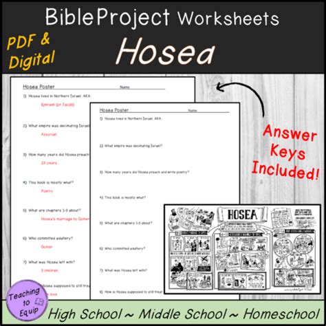 Book of Hosea Bible Summary Overview Activity | Made By Teachers