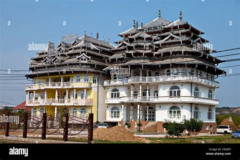 Modern Gypsy houses near Sibiu, Romania Stock Photo - Alamy