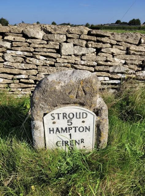 Old Milestone by Cirencester Road,... © Matthew Hatton cc-by-sa/2.0 ...