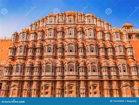 Historic Hawa Mahal Palace Made of Red and Pink Sandstone at at Jaipur ...