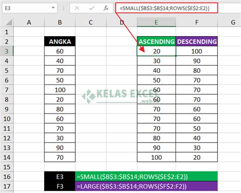 Rumus Mengurutkan Angka Di Excel Secara Otomatis Kelas Excel | The Best ...