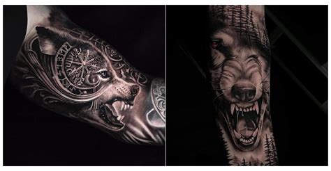 Black Alpha Wolf Tattoo