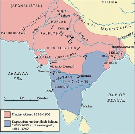 Map - The Mughal Empire