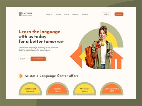 Online language school by Yanina on Dribbble