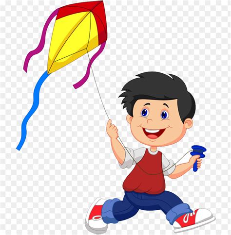 Free download | HD PNG kite cartoon illustration boy flying kite ...