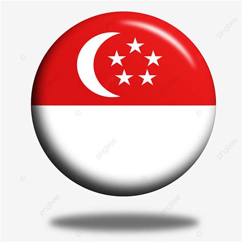 Bendera Singapura Bulat, Singapura, Bendera, Pin PNG Transparan Clipart ...