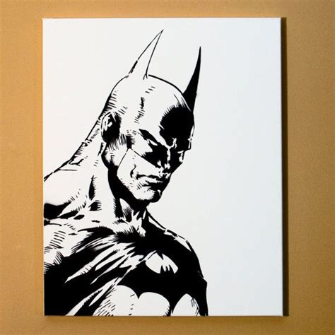 Batman Art - Spray Paint from Handmade Stencil. Black and White on ...