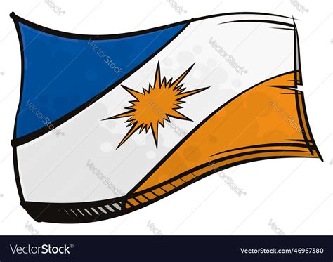 Painted tocantins flag waving in wind Royalty Free Vector