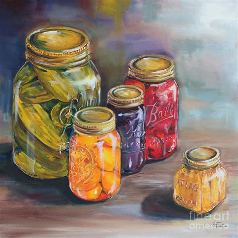 Canning Jars Painting by Kristine Kainer