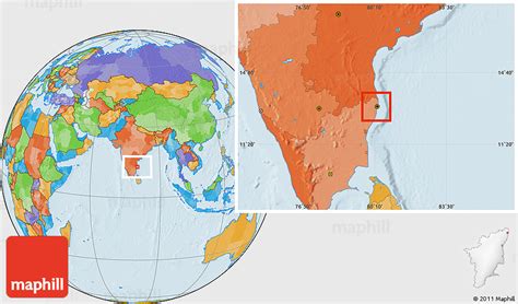 Political Location Map of Madras