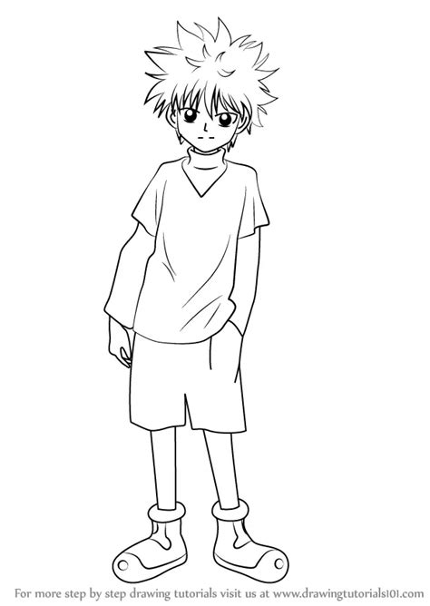 Step by Step How to Draw Killua Zoldyck from Hunter X Hunter ...