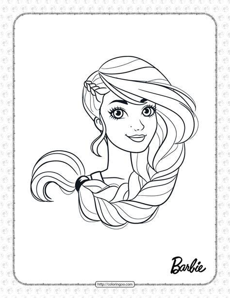 Free Printable Barbie Face Coloring Page | Barbie coloring, Coloring ...