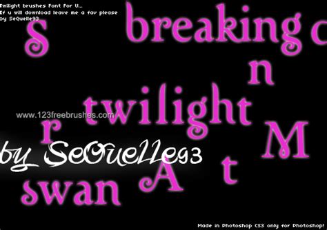 Twilight Font | Photoshop Text Brushes | 123Freebrushes