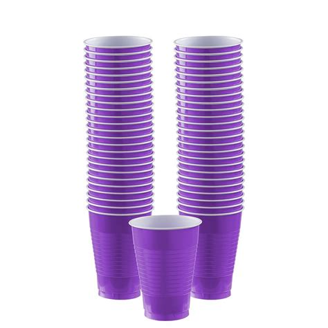 Big Party Pack Purple Plastic Cups 50ct 12oz | Purple party supplies ...