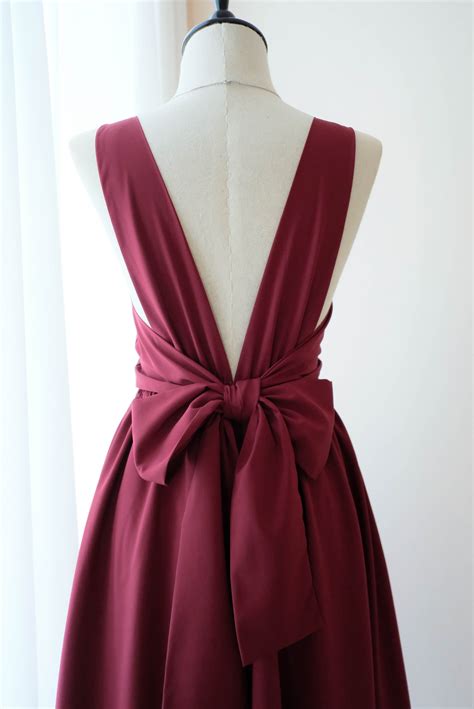 Red Burgundy Dress Burgundy Bridesmaid dress Red Prom dress | Etsy