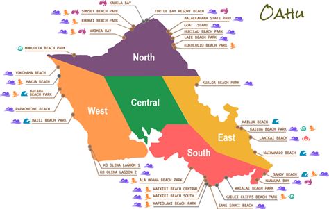 Map Of Oahu Beaches - Sayre Courtnay