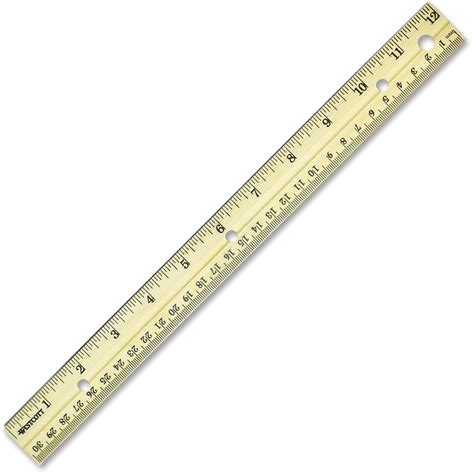 Westcott Metal Edge English/Metric Wood Ruler - 12" Length 1" Width - 1 ...