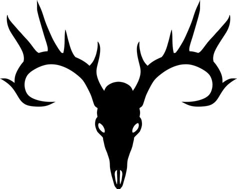 black deer skull silhouette - Clip Art Library