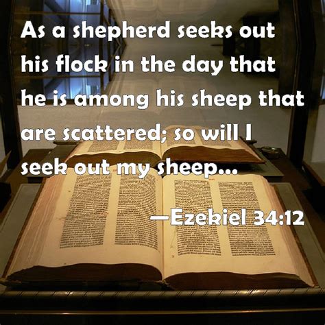 Ezekiel 34:12 As a shepherd seeks out his flock in the day that he is ...