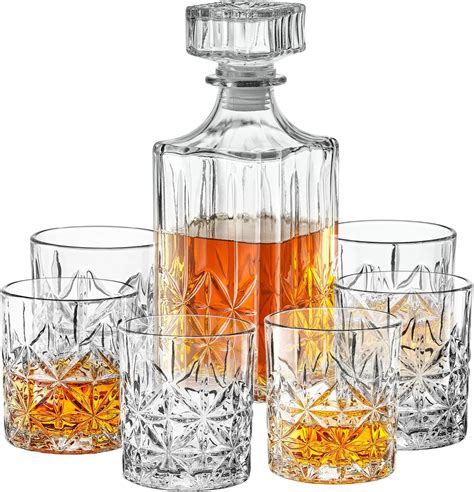 Amazon.com | Whiskey Decanter Set with Glasses - Prestigious Whiskey ...