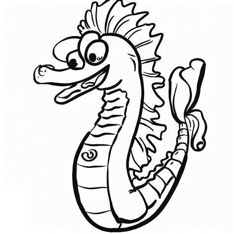 A Funny Seahorse coloring page - Download, Print or Color Online for Free