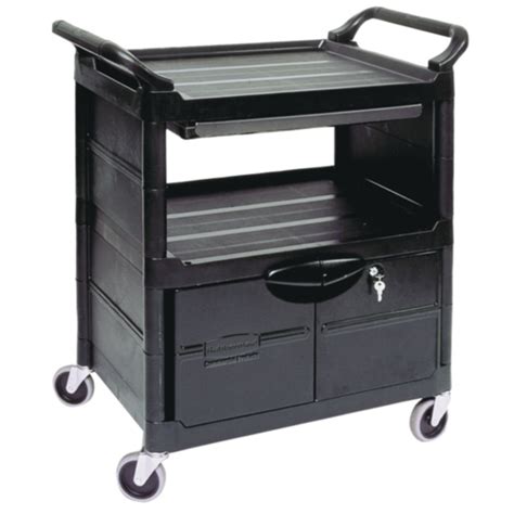 Rubbermaid® Black Plastic Utility Cart