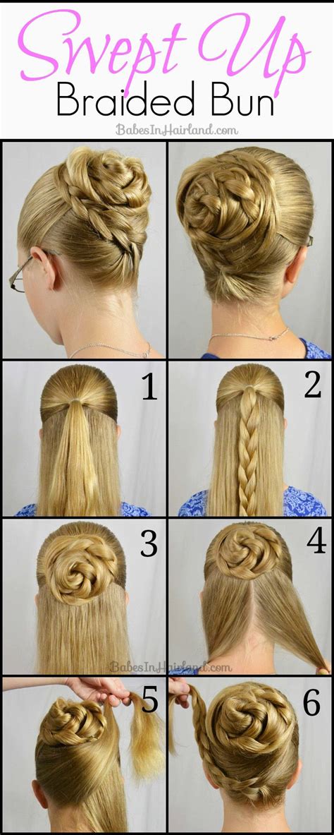 Swept Up Braided Bun - Babes In Hairland | Hair styles, Hair tutorial ...