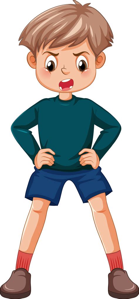 Angry boy cartoon character 11417375 Vector Art at Vecteezy