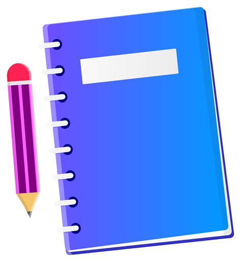 cuaderno y lápiz clipart 20693100 PNG