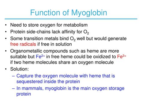 PPT - CHAPTER 5 Function of Globular Proteins PowerPoint Presentation ...