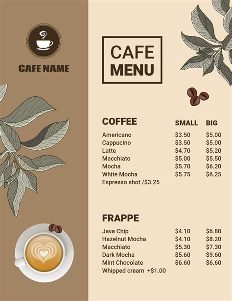 Coffee Shop Menu, Coffee Cafe, Cafeteria Menu, Menue Design, Menu Stand ...