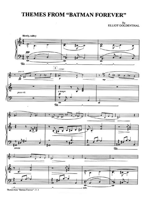 BATMAN FOREVER THEME Piano Sheet music | Easy Sheet Music